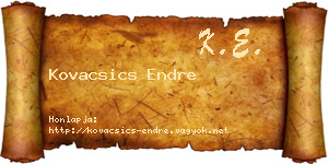 Kovacsics Endre névjegykártya