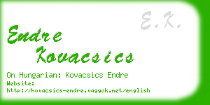 endre kovacsics business card